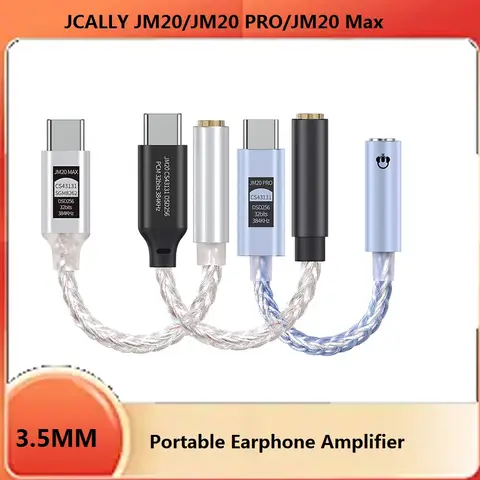 JCALLY JM20 /JM20 PRO/JM20 Max 휴대용 코드 증폭기 디지털 오디오 어댑터 유형 C ~ 3.5mm 이어폰 헤드폰 앰프