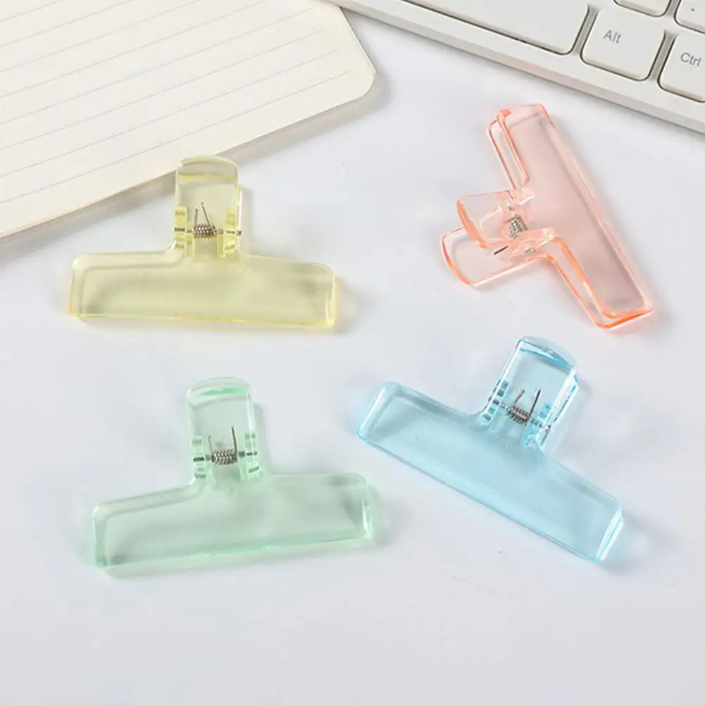 3Pcs/Set Creative Transparent Jelly Clip Storage Supplies Stationery School Office Supplies Storage Clip Handbook Document Organ