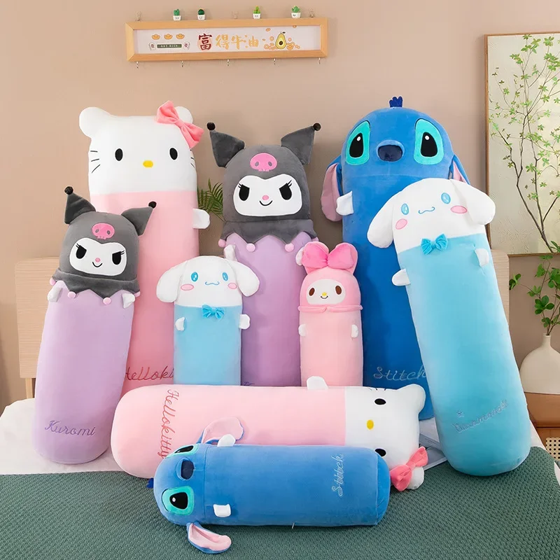 

100 см Sanrio Hello Kitty Melody Kuromi длинная подушка плюшевые игрушки Kawaii мягкая кукла подушка мультфильм дети девочки спальные подарки