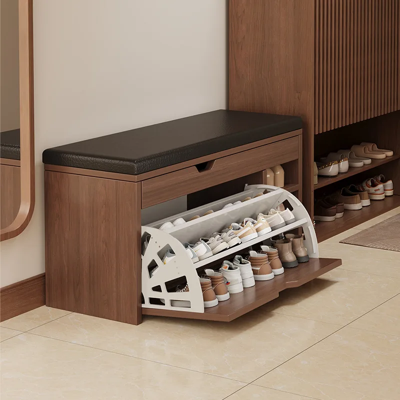 

Tipping bucket shoe change stool household door shoe cabinet can be seated