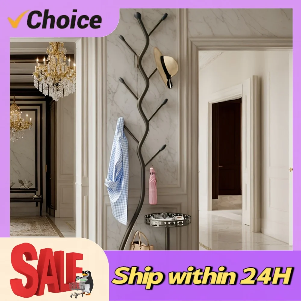 Metal Coat Rack Freestanding Coat Rack 8 Hooks Clothes Hanging Organizer Multi-Function Heavy Duty for Bedroom Hallway Entrance