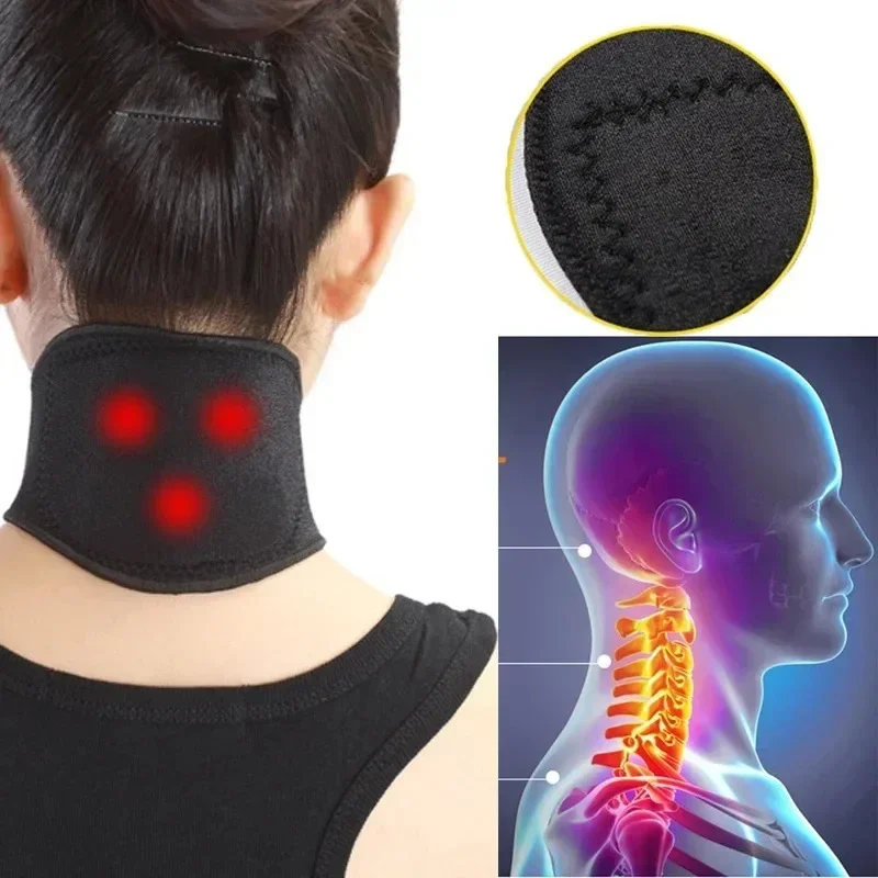 Turmalina Magnetic Therapy Pescoço Massageador, Proteção da Vértebra Cervical, Cinto de Aquecimento Espontâneo, Massageador Corporal, Novo, 1Pc