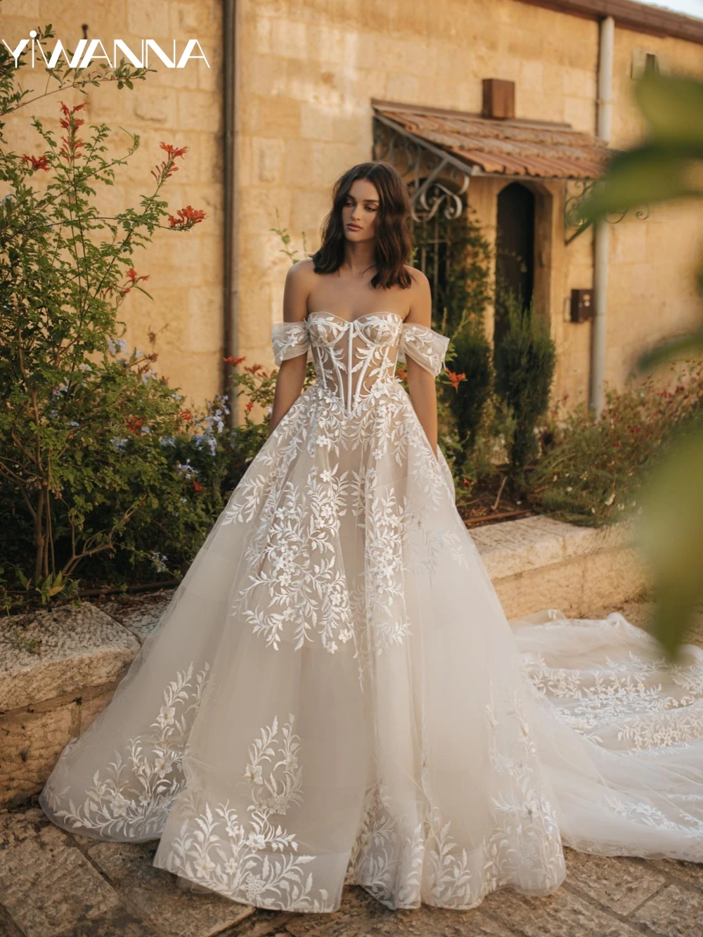 Romantic Sweetheart Neck Wedding Dress Classic Lace Appliques Bride Robe Elegant A-line Long Bridal Gown Robe De Mariée