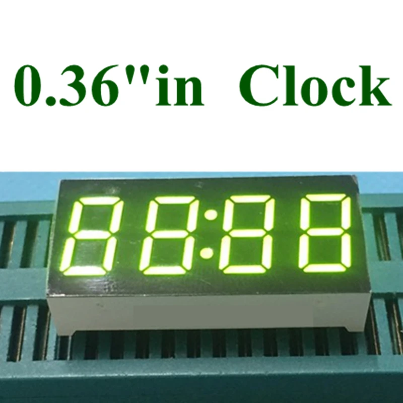 

20PCS 0.36 Inch 7 Segment 4 Digit Super Green 0.36" 0.36in Clock LED Display Time 12 Pins for DIY