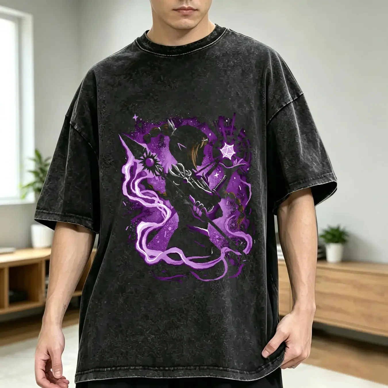 washed T Shirt Shadow heart Battle Gate roleplay team Dark Cleric long or short sleeves vintage Washed Stylish Versatile