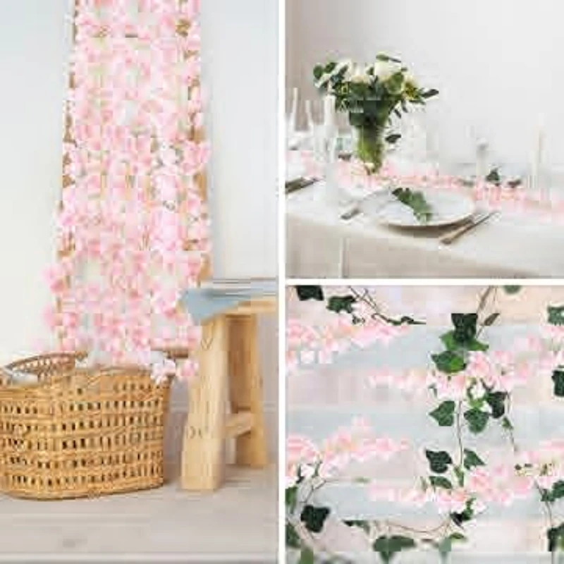 200cM 20LEDs Cherry Blossom Light Garland Artificial Flower Vines Fairy Lights for Bedroom Wedding Party Holiday Decoration