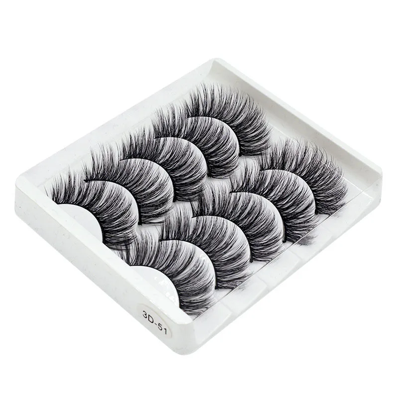 5 Pairs/Box 3D False Eyelashes Natural Lash Extension Fluffy Faux Curly Eyelashes makeup eyelash extension supplies mink lashes