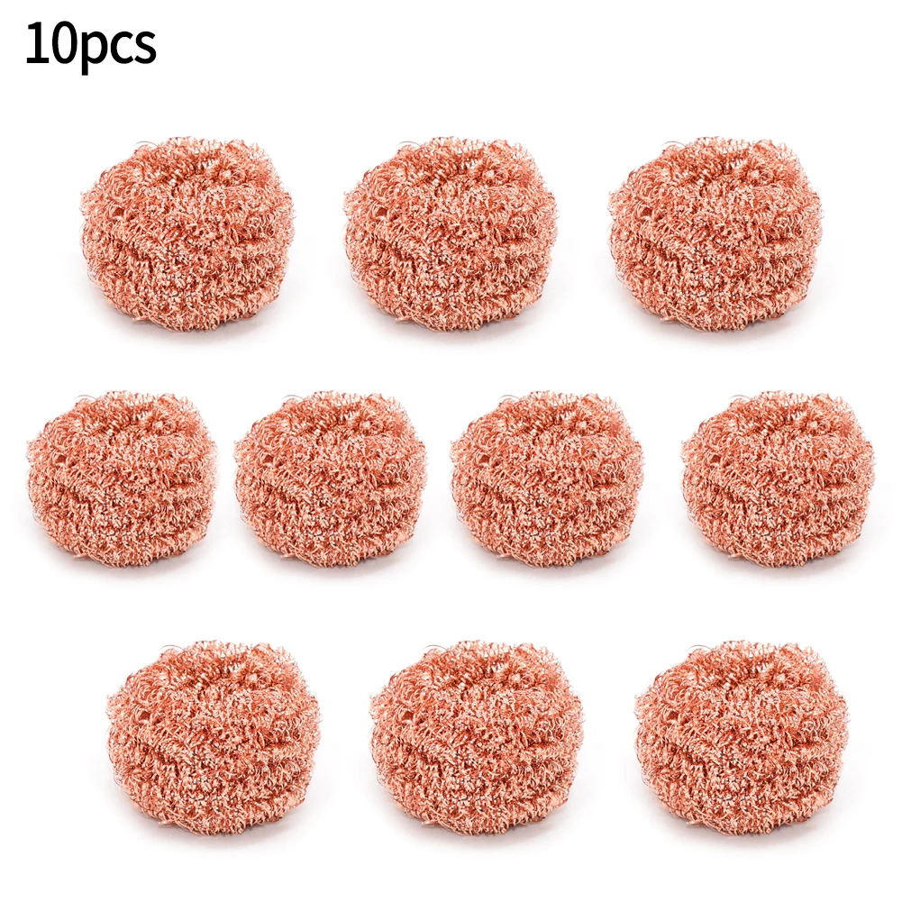 10PCS Copper Metal Wire Sponge Ball Iron Tip Nozzle Cleaner Slag Remover Cleaning Ball Desoldering Soldering Iron Mesh Filter