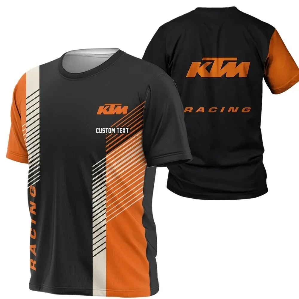 

2025 Fashion Comfortable Breathable KTM Outdoor Sport Tops New Style 3D Printed Pattern Round Neck Loose Short Sleeves T-shirts