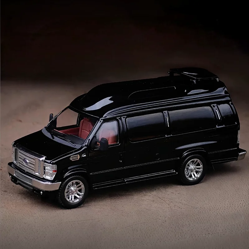 MK 1:64 E350 Motorhome Pearl Black Diecast Model Car