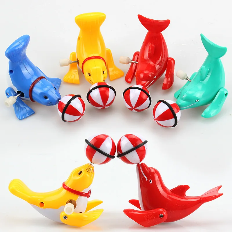 Cute Sea Lion Wind Up Toys Baby Bath Toys Plastic Clockwork Pool Toy Funny Water Play Games Educational Toys for Children Gifts