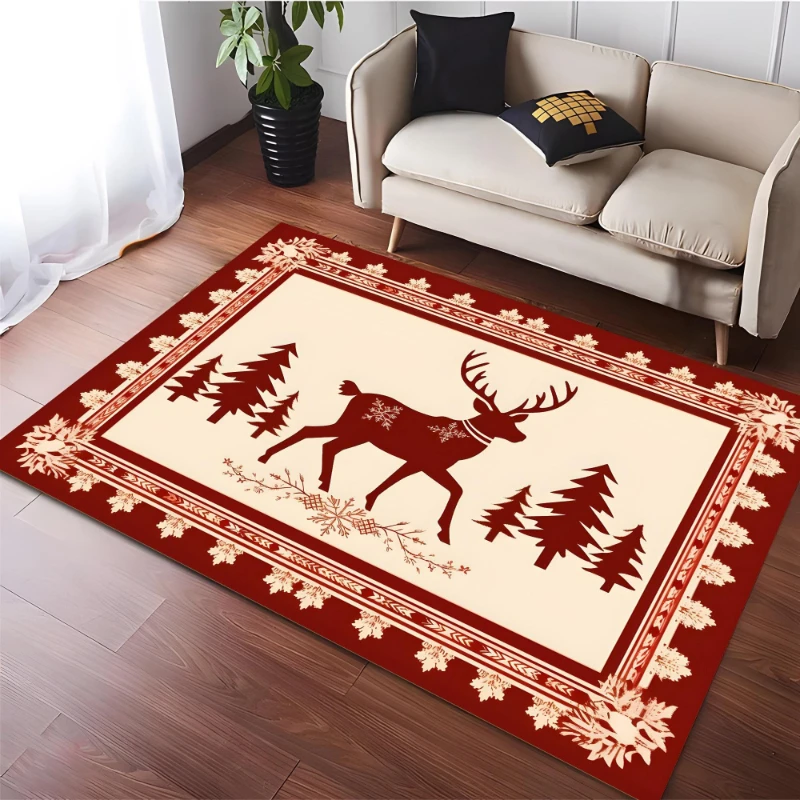 Home Bathroom Scene - Christmas Reindeer Snow Scene print large