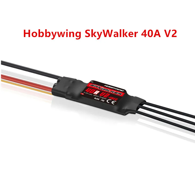 Newest Original Hobbywing SkyWalker V2 30A 40A 50A 3-4S/60A 80A 100A V2 3-6S LiPo 5V BEC ESC 96MHz 32-bit ARMMO For RC Airplane