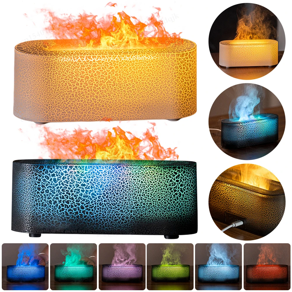 7 Colorful Flame Diffuser USB Air Humidifier Aromatherapy Essential for Bedroom Yoga Home Aroma Oil Diffuser Fragrance Diffuser
