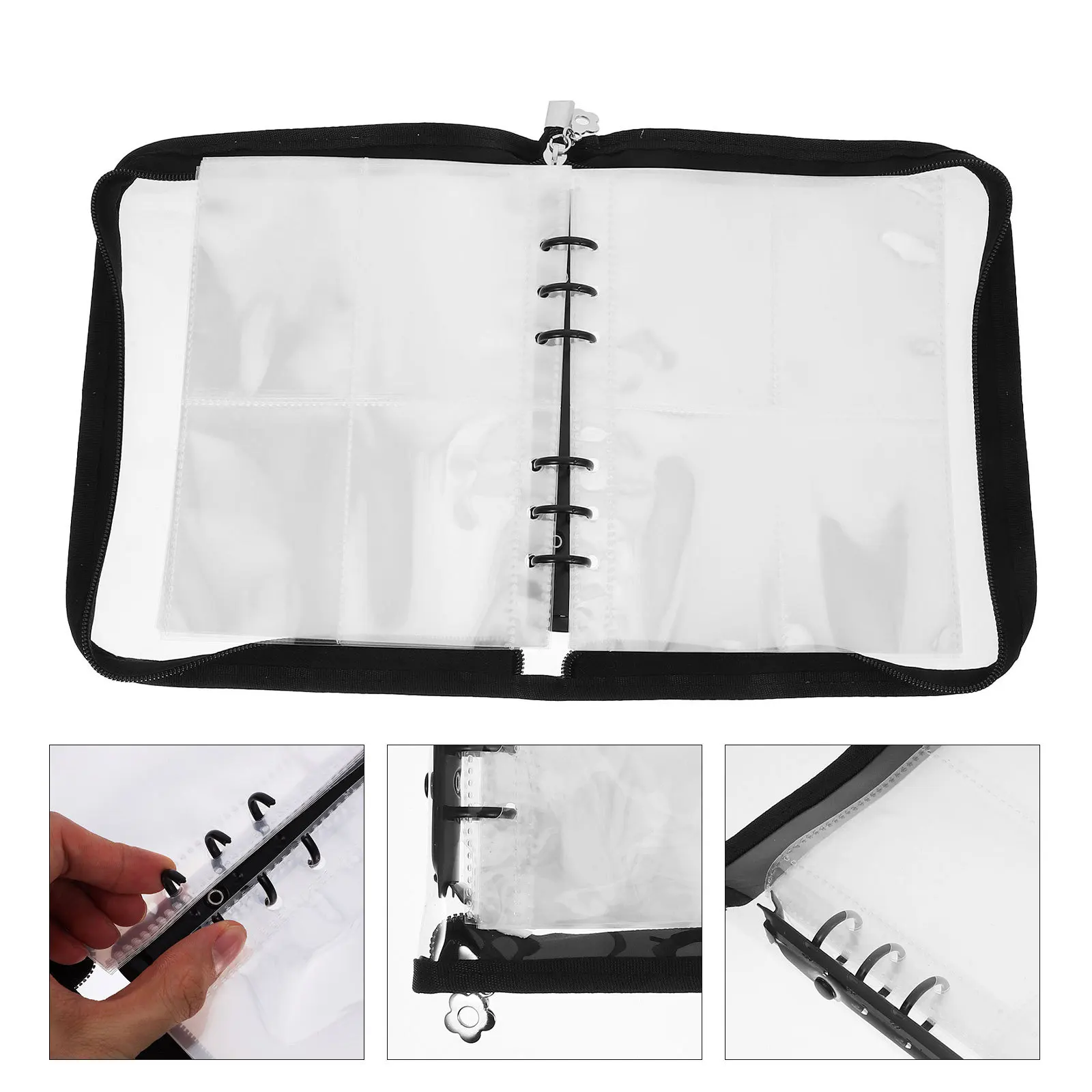 

1 set 1 Set Jewelry Storage Book Portable Earring Necklace Travel Case Pvc Zippered Closure Transparent Design For Women Jewelry