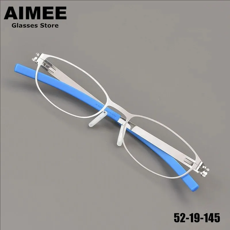 

Germany Brand Screwless Oval Round Glasses Frame Women Men Ultralight Narrow Thin Eyeglasses Design Stainless Steel Eyewear Gafa