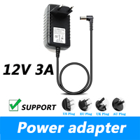 DC 12V 3A Power Adapter Monitor AC100-240V UK Plug AU Plug DC L-type Orifice 3.5*1.35MM Power Supply Lighting Transformer