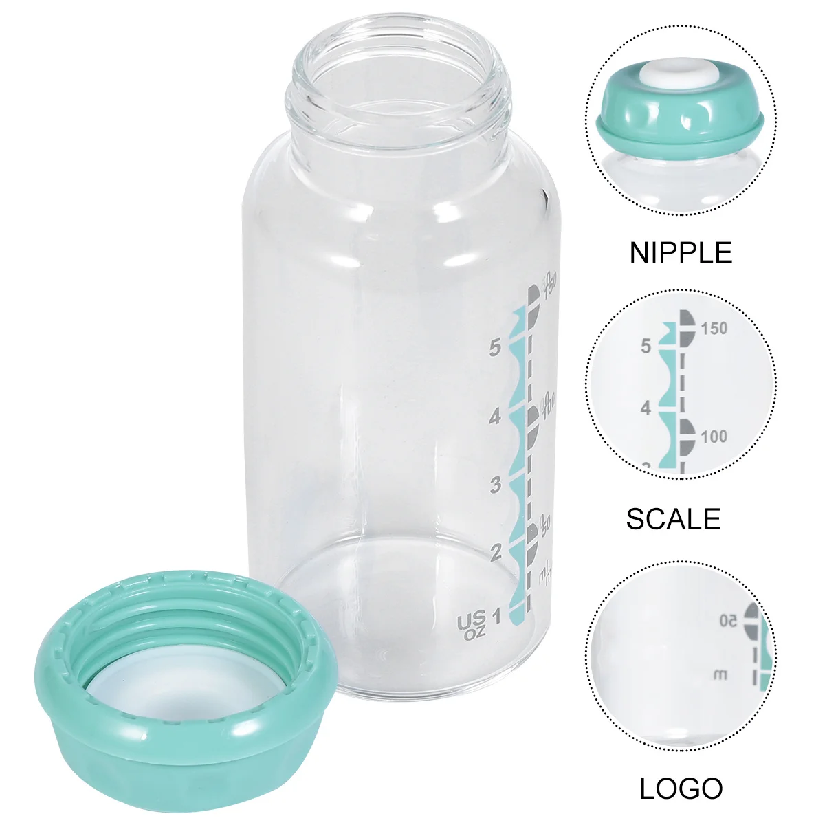

2Pcs Infant Nursing Bottle Wide Mouth Portable Anti-Flatulence Straw Feeder Easy Clean Lightweight Feeding Bottle for Travel