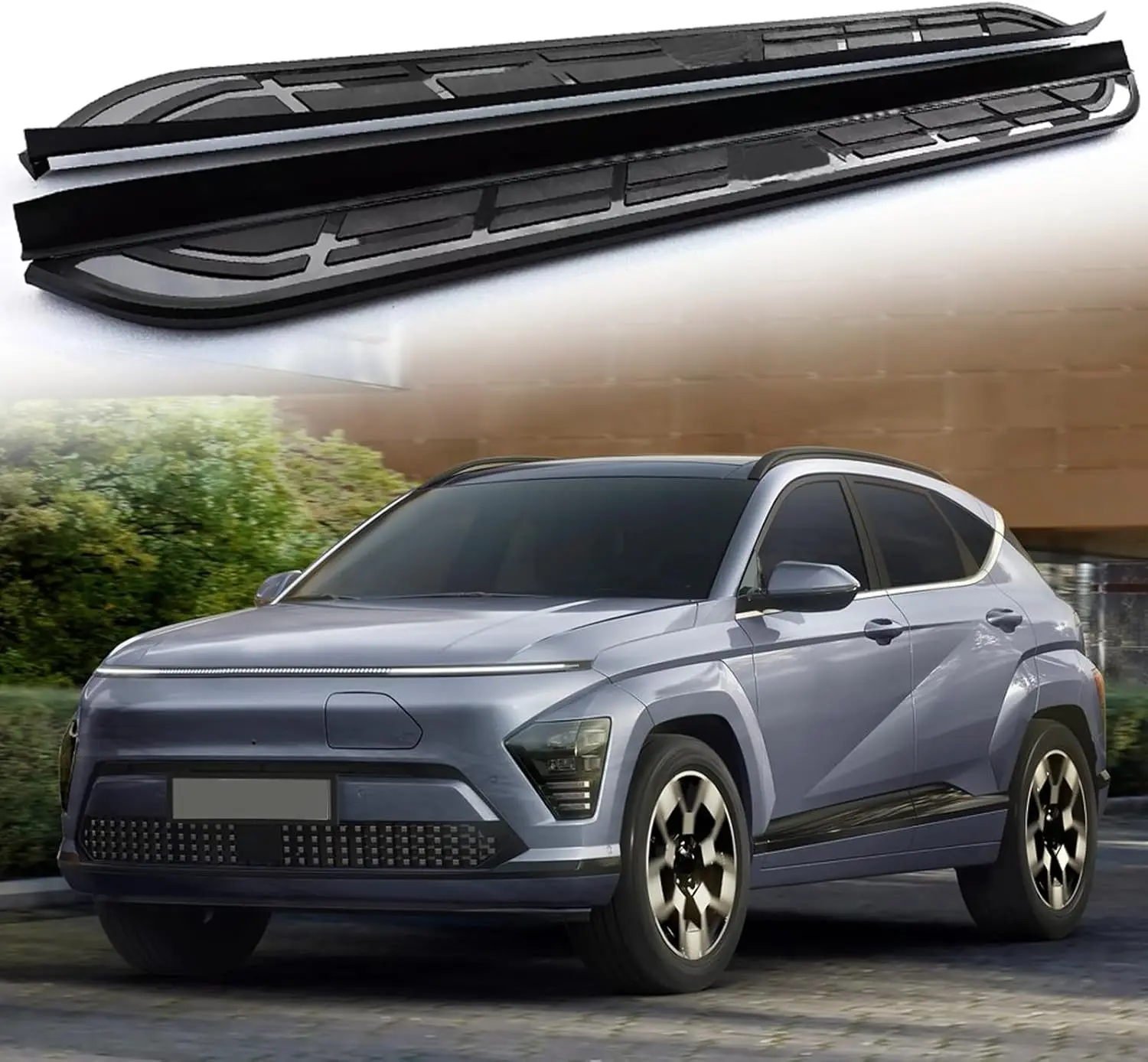 

Fits for Hyundai Kona SX2 2024 2025 2026 Running Boards Fixed Side Step Nerf Bar 2PCS