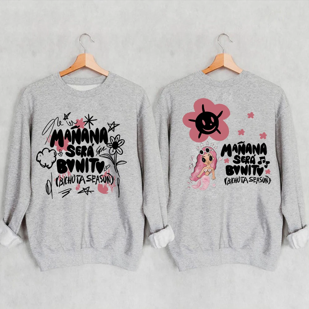 Cute Karol G Sweatshirt Karol G 2 Side Print Hoodie Mañana Será Bonito 2023 Concert Pullover Y2k 90s Retro Trendy Sweatshirts