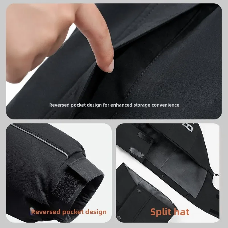 useful Winter Velvet Thickened Men's and Women's Minus 40 Degrees Cold Clothing Three-proof Winter Windproof Cycling Clothing