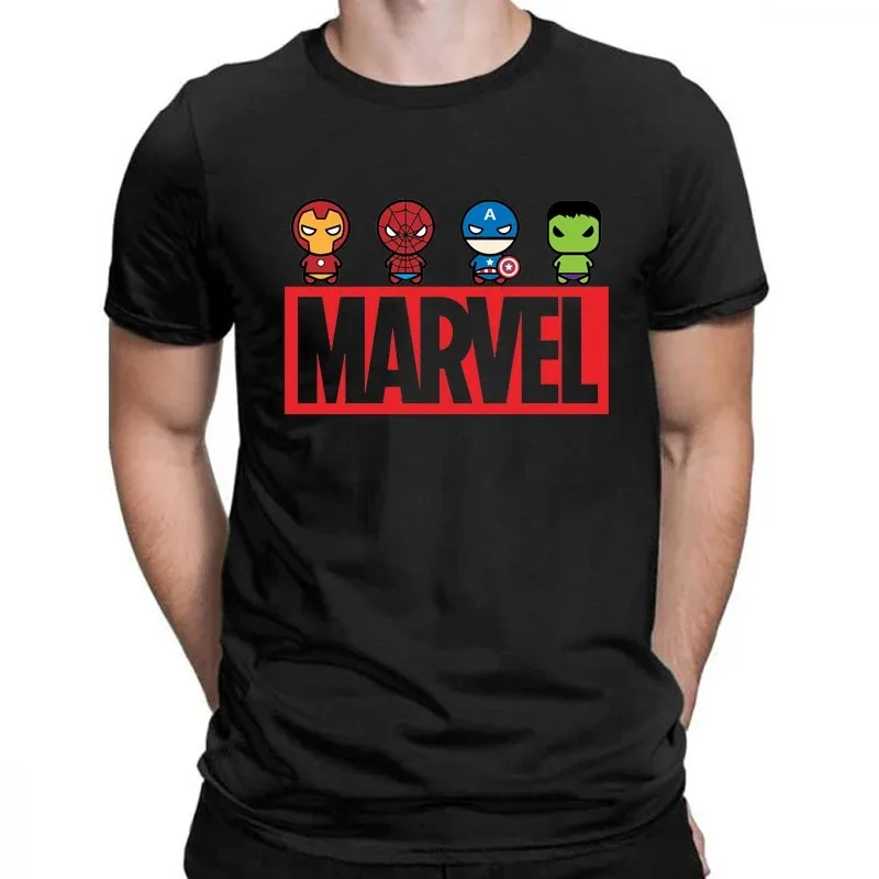 Disney T-shirt Unisex Marvel Superhero Tshirt Cute Cartoon Avatar Print T Shirt Summer Daily Short-sleeved Streetwear Tops Tees