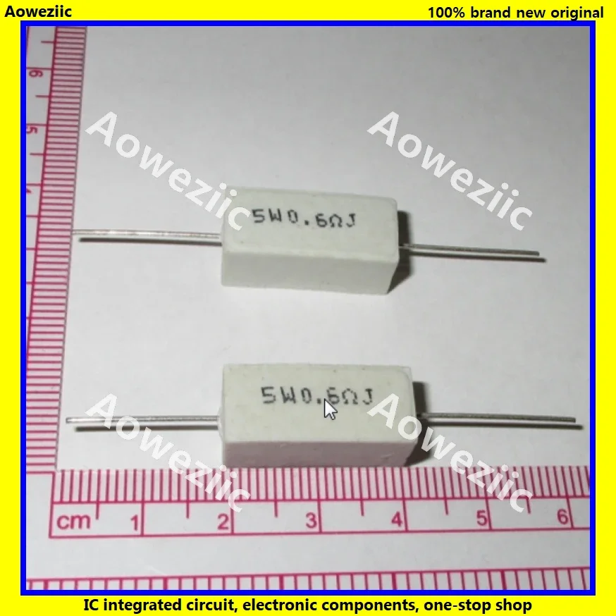 10 sztuk RX27 pozioma rezystancja cementu 5W 0.6ohm 5WR6J 0.6RJ 5W0.6RJ 5W0R6J rezystancja ceramiczna precyzja 5% rezystancja mocy