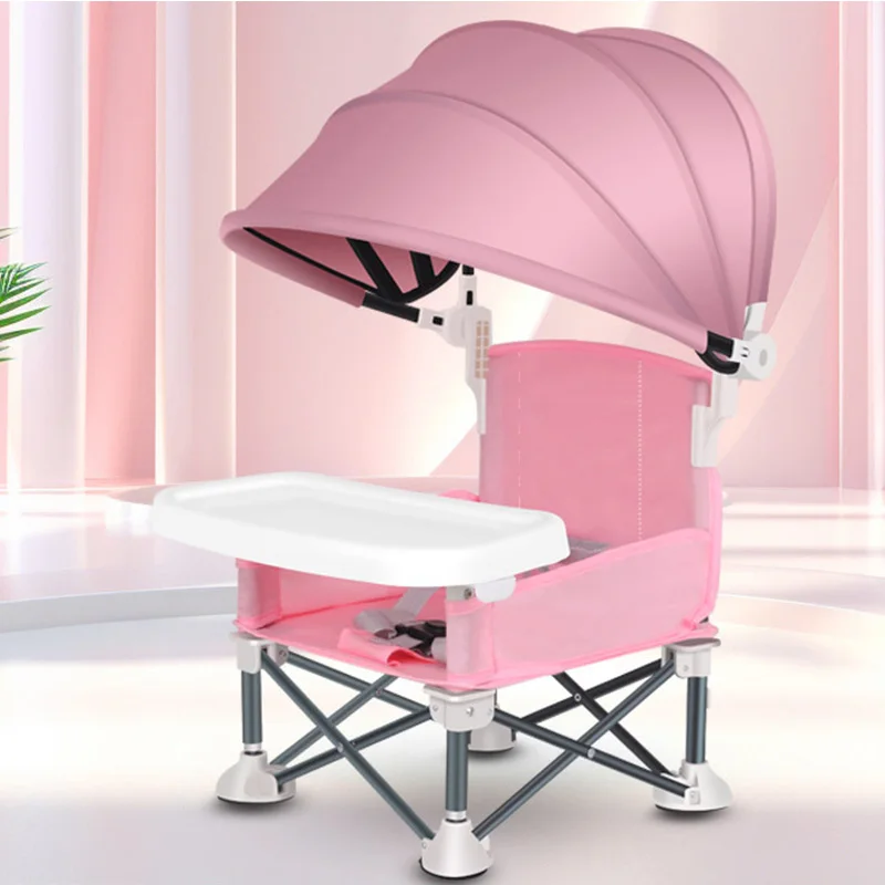 Foldable Baby Dining Chair Portable kids Dining Table Small Chair Children Outdoor Beach saet Aluminum Alloy Furniture Supplies