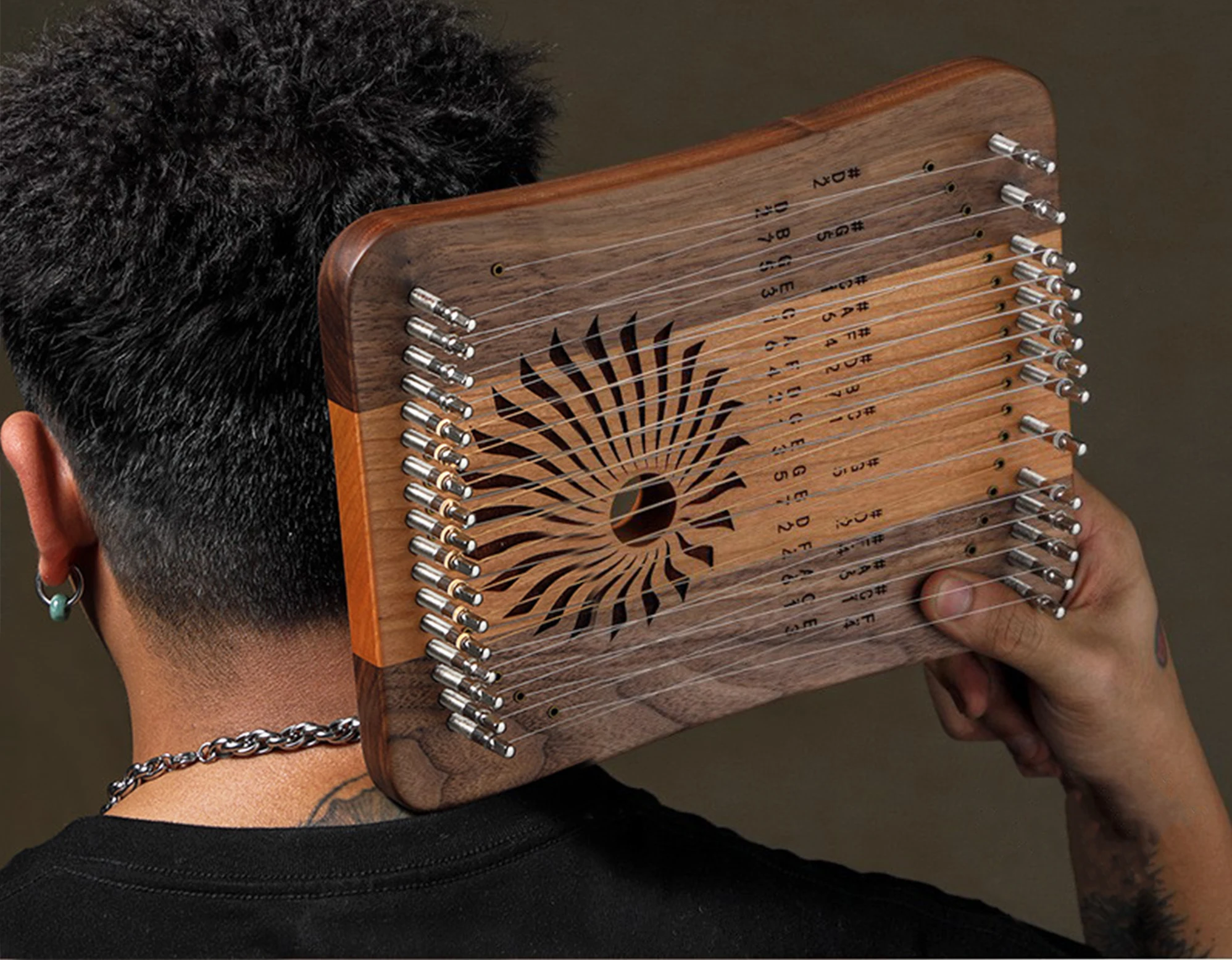 31 Strings Mini Thumb Kalyre 17 Kalimba Strings Finger Harp Wood Creative Finger Lyre Beginner Musical Instrument - view 3
