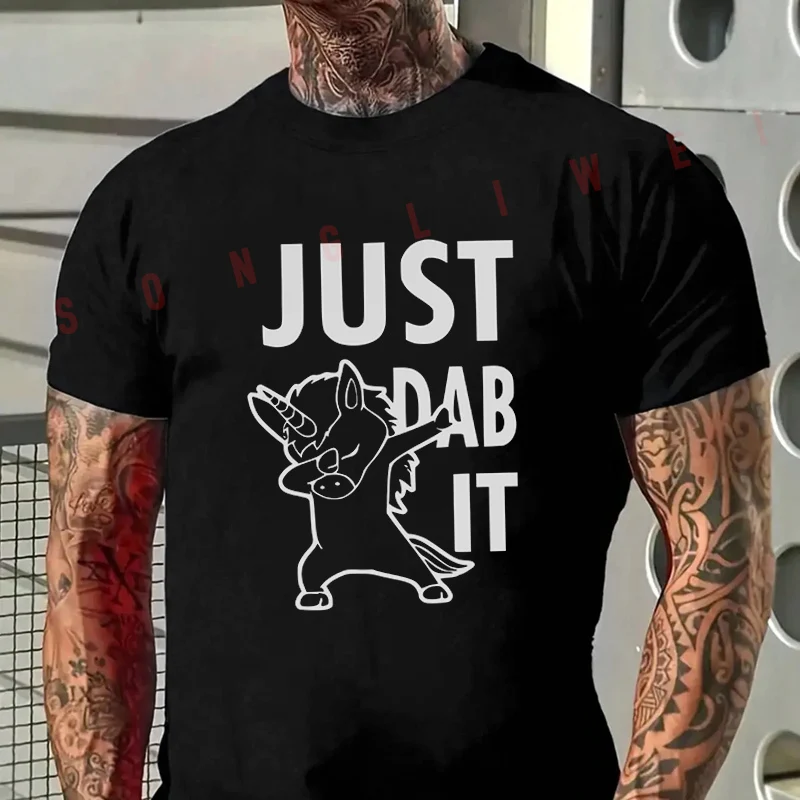 

Funny Just Dab It Graphic Motorcycle T-Shirt Men's Summer Casual Fashion Short Sleeve Tshirt Tops Tee