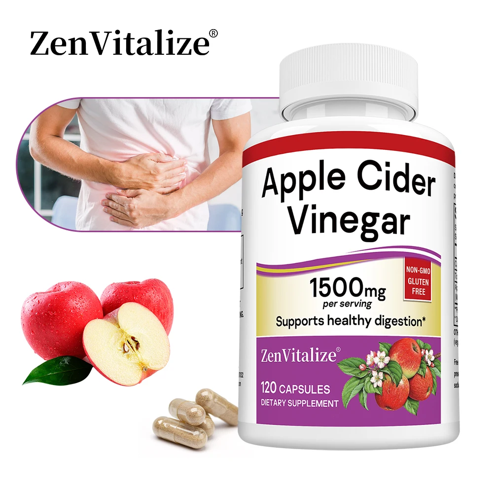 

Apple Cider Vinegar Capsules, 1,500 Mg Per Serving, Support Healthy Digestion, Metabolism, Weight Management, and Detoxification