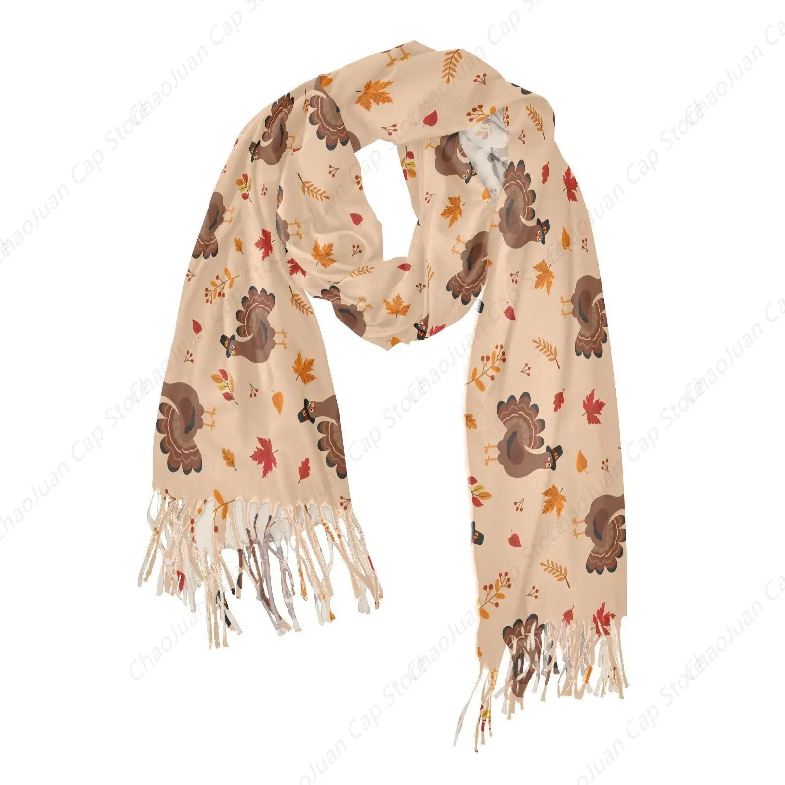 

Женский шарф из Турции на День Благодарения, шали из пашмины, осенне-зимние теплые большие шарфы, модный длинный шарф с кисточками