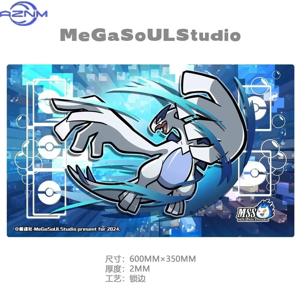 Pokemon Lugia Giratina Playmat Mouse Pad, PTCG Trading Card Game Battle Mat with Card Zones