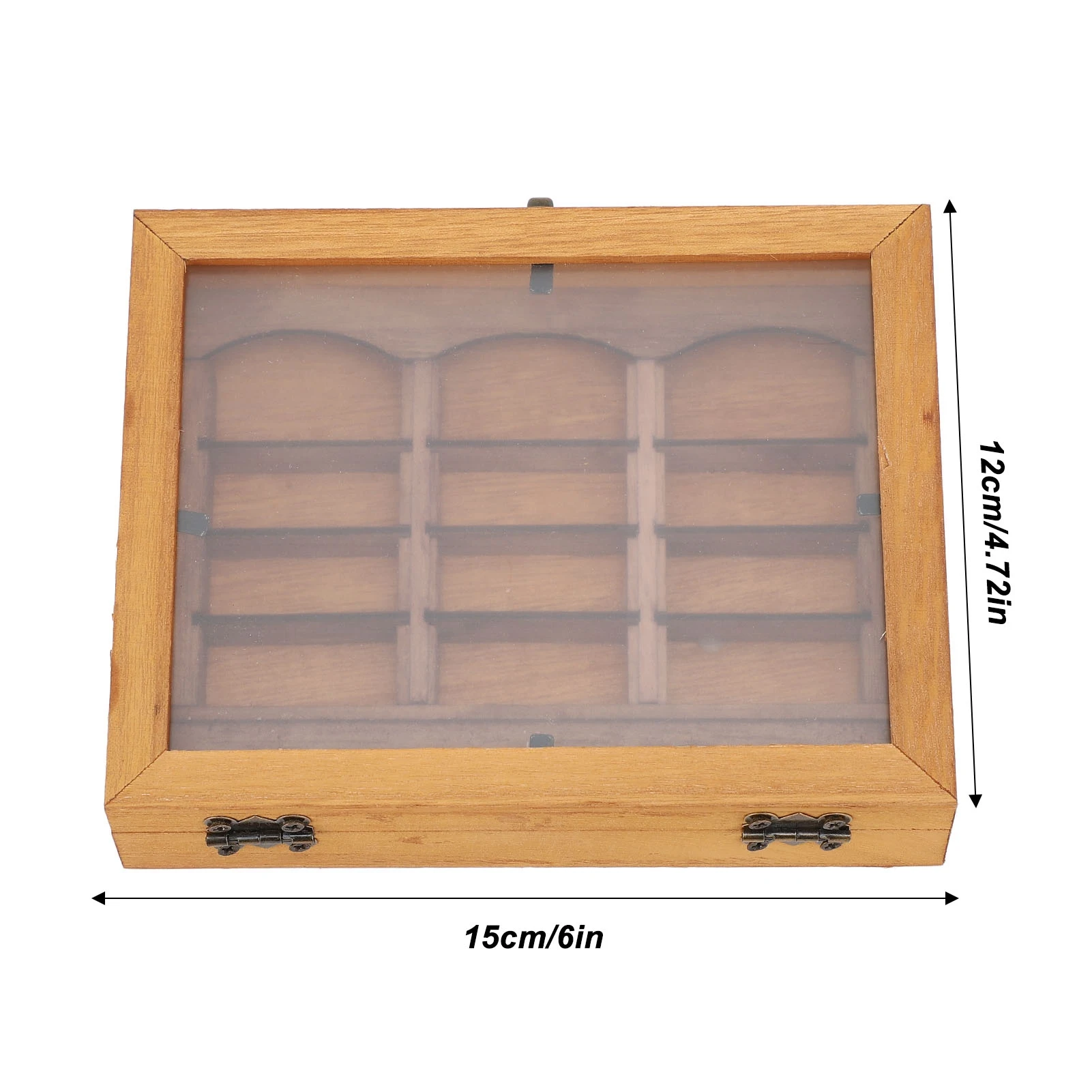 ديكور رف الكتب المصغر 196 كتب مطوية صناديق كتب مصغرة عرض حافظة خشبية أنيقة للمقهى #5