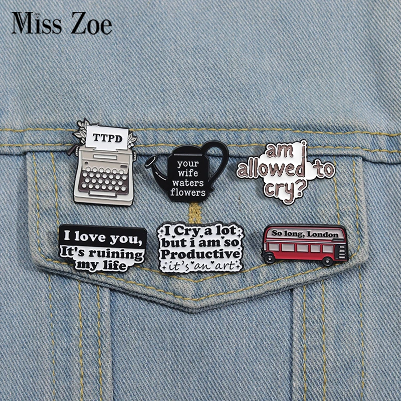 Female Singer Song Enamel Pins Custom Your Wife Waters Flowers Brooches Lapel Badges Funny Jewelry Gift for Friends