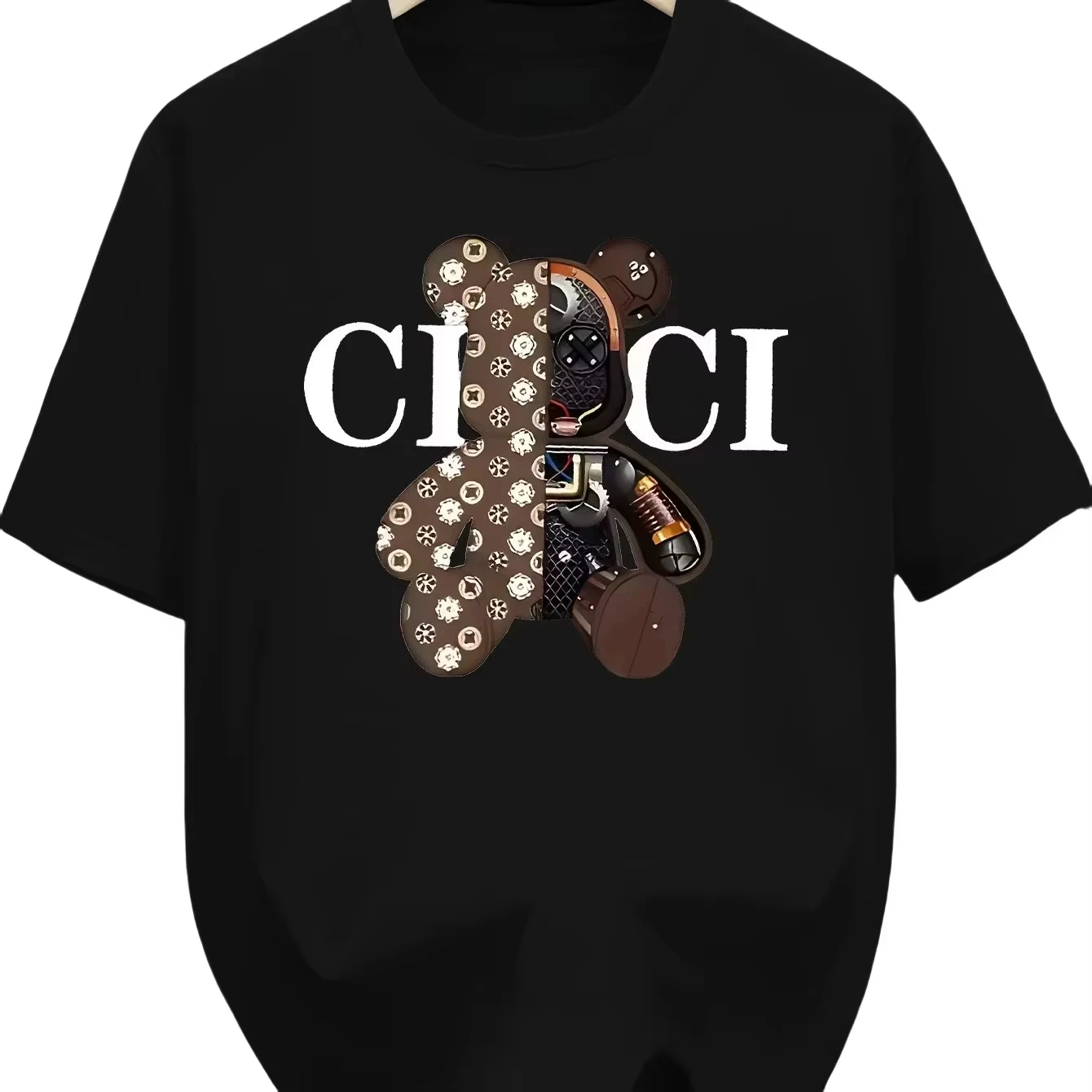 Mens 2026 Spring/Summer Hot Fashion Simple 3D Printing Short-sleeved T-shirt Comfortable Breathable Clothes view 2