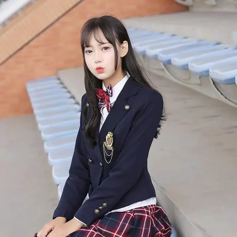 2025 japanische Frauen Männer College Stil Frühling Herbst Anzüge Blazer Langarm Jacken Mäntel Outwear Für JK DK Schuluniform 5XL