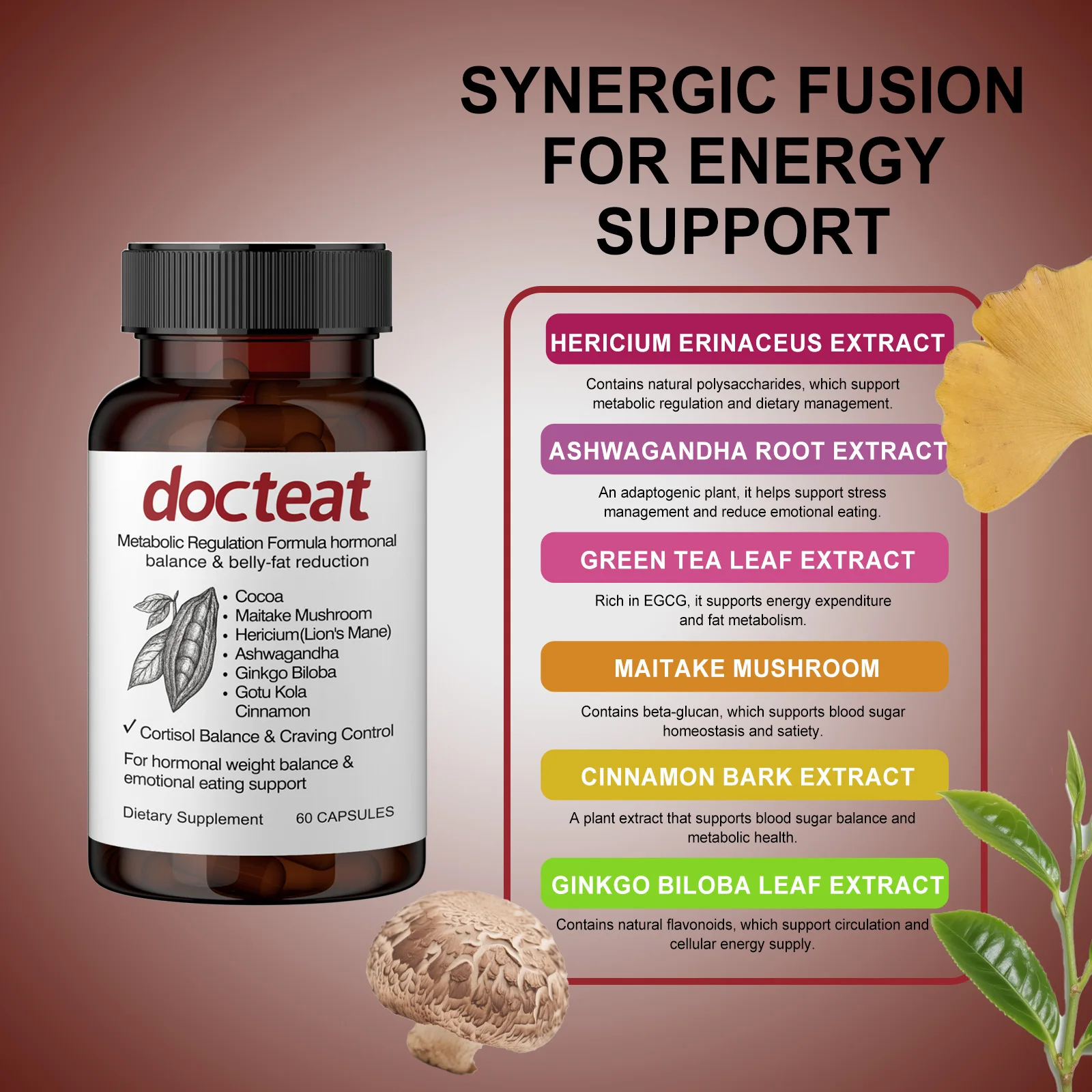 Capsules de soins du corps avec plusieurs ingrédients végétaux, fusion pour soins des femmes, supplément alimentaire équilibré