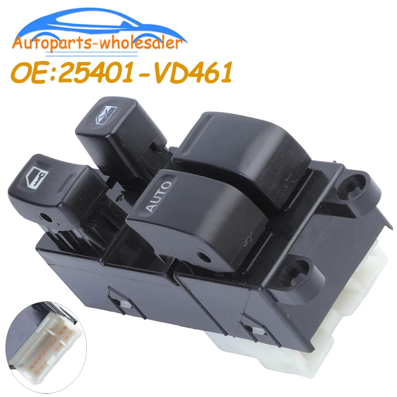 Accesorios para automóvil, interruptor de Control de ventana principal de energía eléctrica, botón elevador 25401-VD461 25401VD461 para Nissan SAFARI Y61