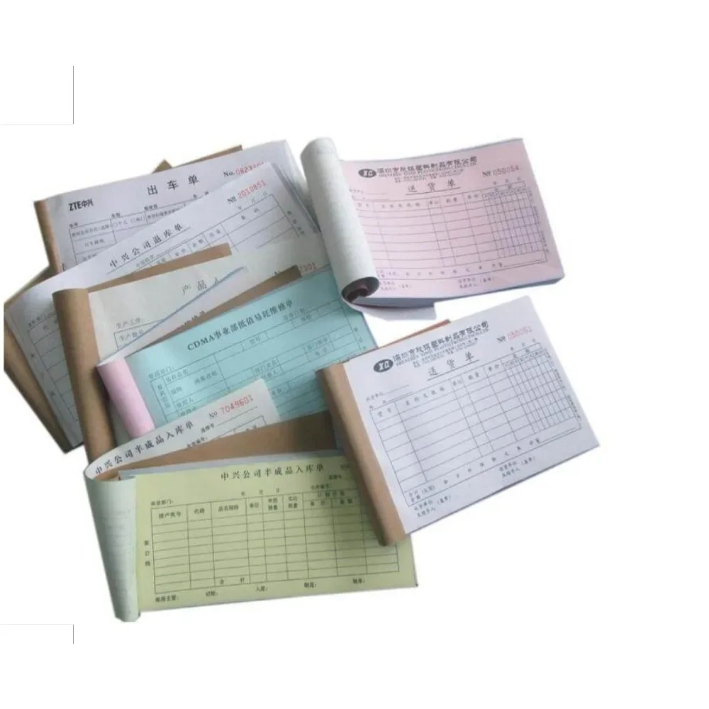 Impression faite sur commande de reçu de papier de carbone impression sans carbone de facture d'invoi d'argent de NCR de 3 plis