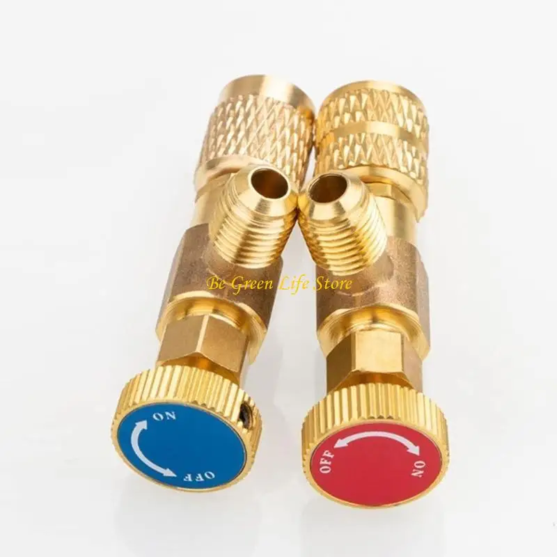 Detalhe 2 de Válvula solenoide M7DF 2x R410 Refrigerant Charging Valves Brass Adapter Safety Control Valves Água e vapor