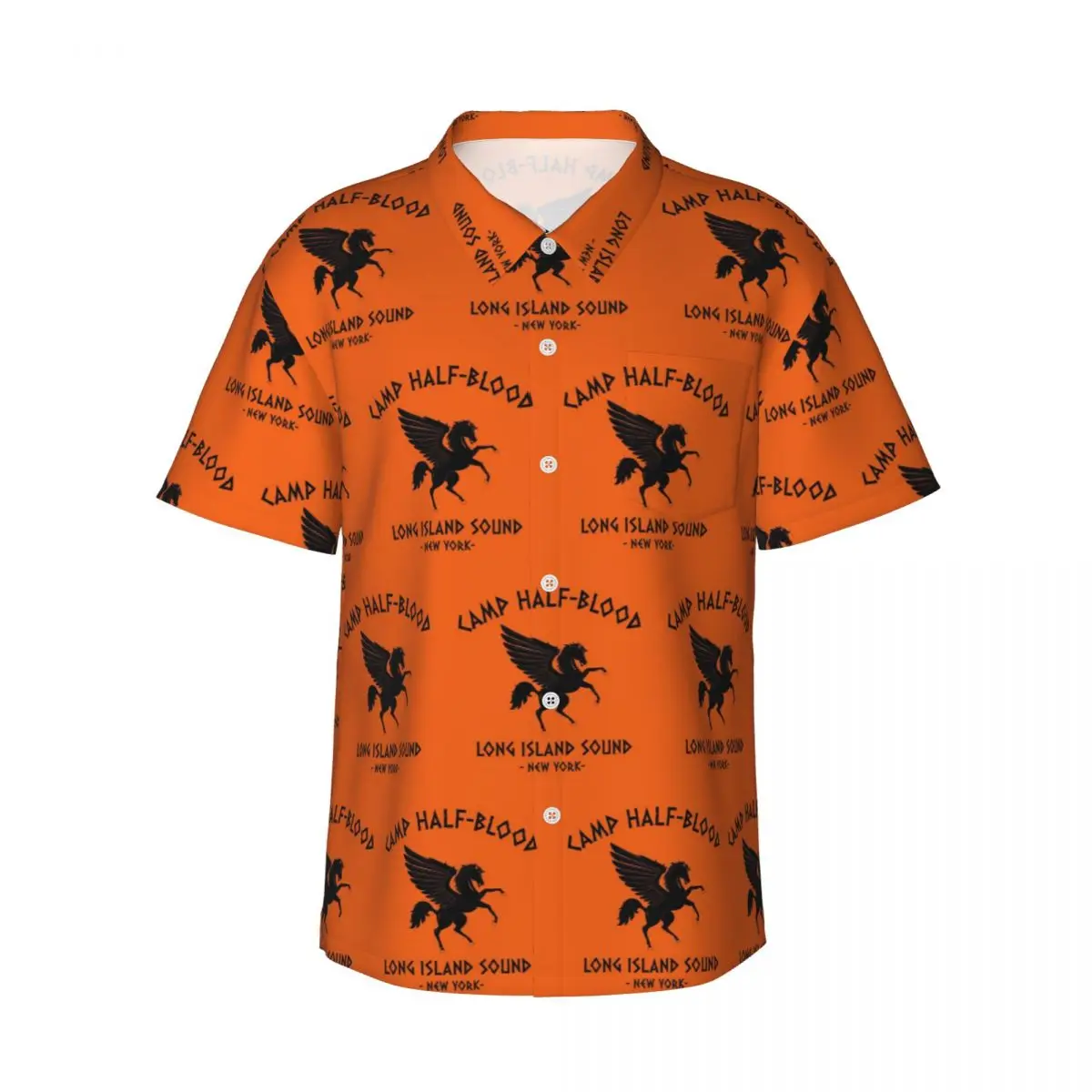 

Camp Half-Blood Men's Shirts Hawaiian Short Sleeve Shirt Fashion Button Tops for Summer Beach