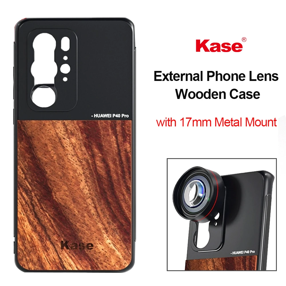 

Защитный деревянный чехол Kase M17 для крепления объектива телефона Huawei P40 Pro / Mate 20 и всех смартфонов с внешней резьбой 17 мм