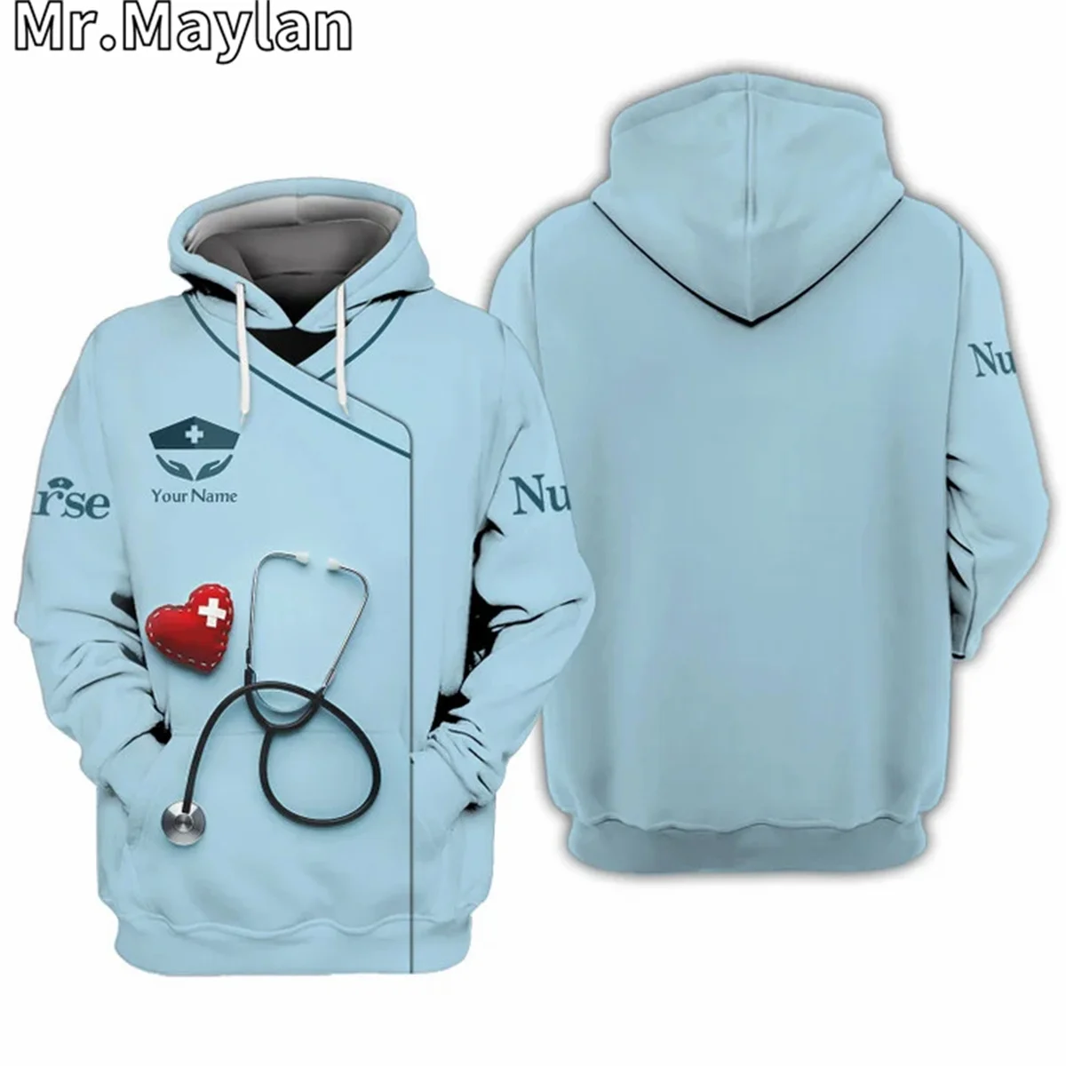 NURSING TOOLS  CUSTOM NURSE UNIFORM MEDICAL SCRUBS 3D Hoodie Unisex Sweatshirt Streetwear Zip Pullover Casual Jacket Tracksuits