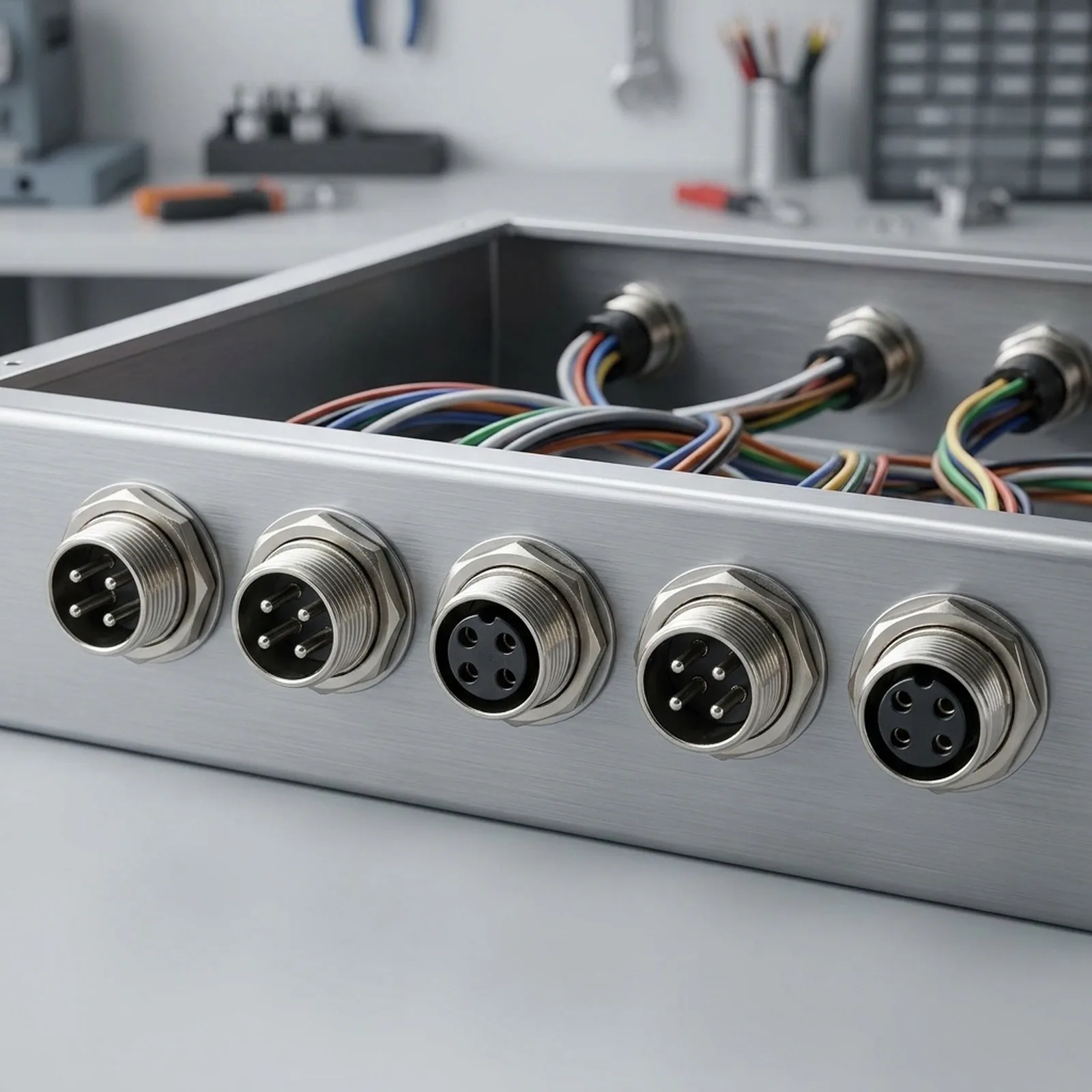GX16-4 4-Pin Aviation Panel Socket Set 5 Pairs for Interfacing Between Controllers and Actuators in Automation Systems