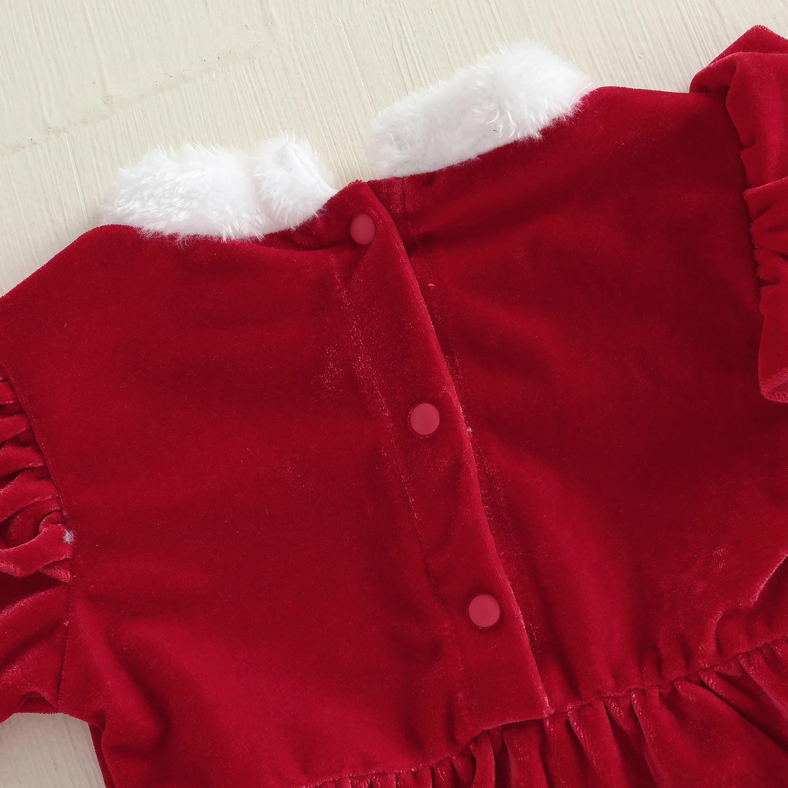 

Baby Girls Winter Dress Christmas Clothes Velvet Hem Long Sleeve Baby Xmas Dresses with Hats Costume