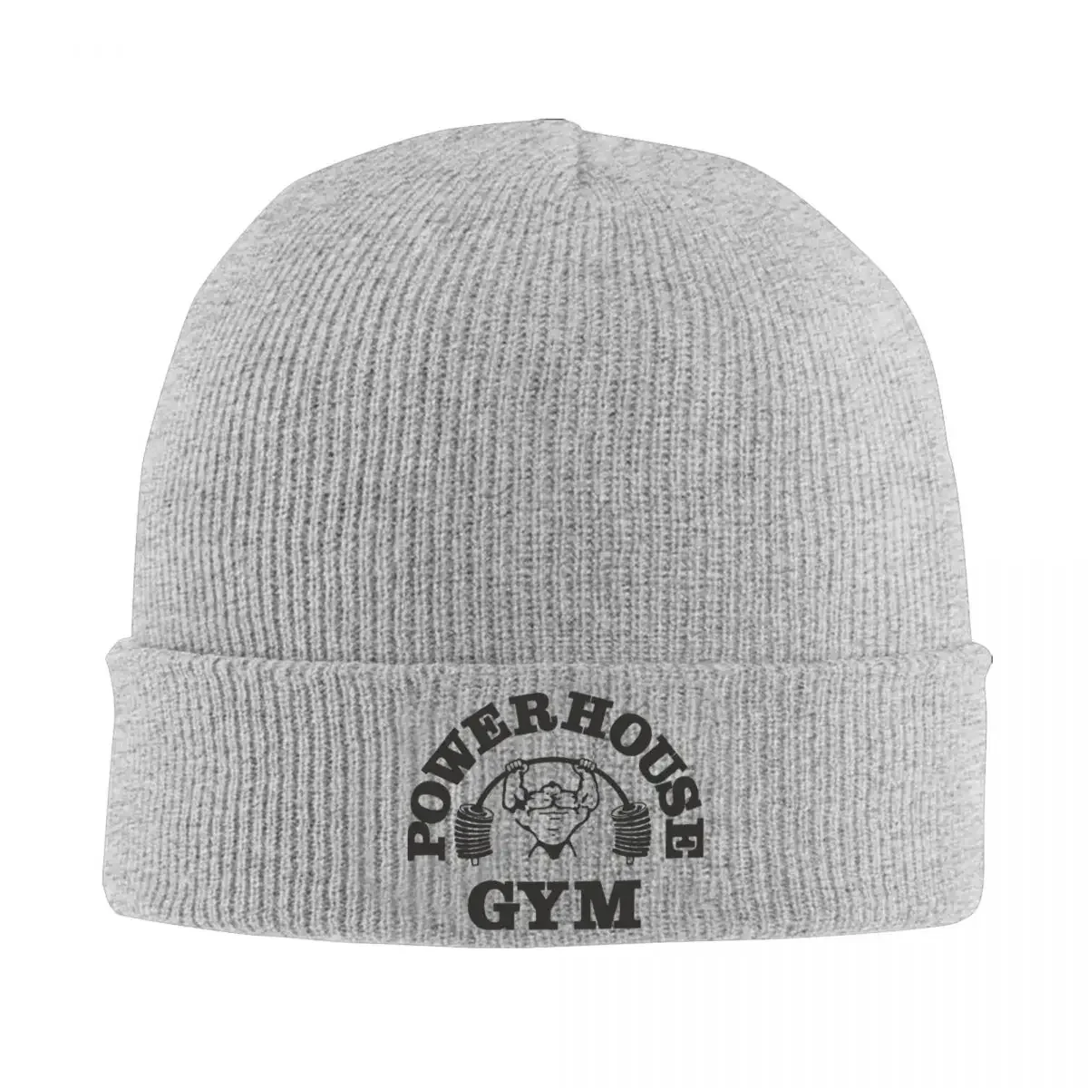 Gym Motivation Hats Autumn Winter Beanies Warm Powerhouse Gym Cap Female Male Acrylic Skullcap