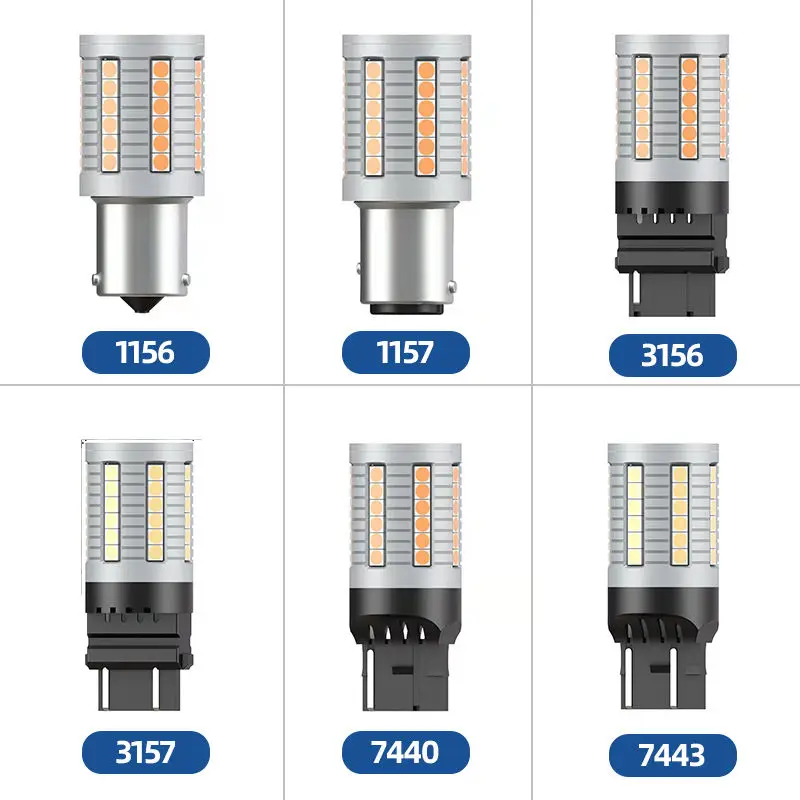 T20 LED 7443 W21/5W Bulb 7440 1156 1157 BAY15D P21/5W Led T25 3157 P27/7W Car DRL Turn Signal Lamp Auto Lights Bulb Switch
