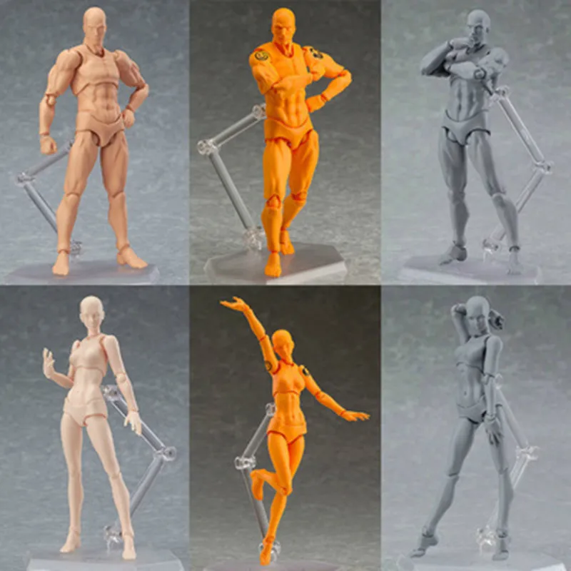 SHFiguarts BODY KUN BODY CHAN body-chan body-kun Color Gris Negro Naranja PVC Ver. Figura de acción 13cm Toy Art Artist Hombre Mujer