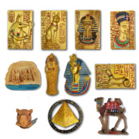 3D Fridge Magnets Ancient Egypt Element Refrigerator Decoration Bastet Magnectic Sticker Art Collection Resin Ornament